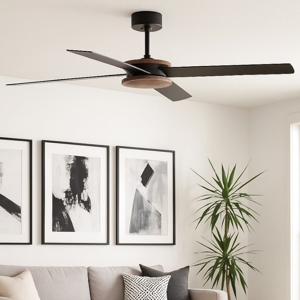 Ventilatore a soffitto 28mq con pale bicolore nero marrone