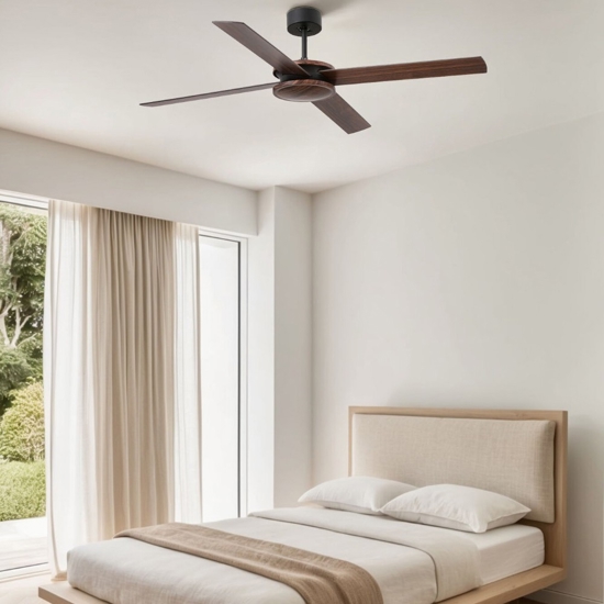 Ventilatore a soffitto 28mq con pale bicolore nero marrone
