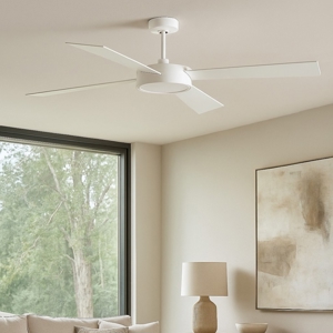 Ventilatore bianco a pale con luce silenzioso 28mq