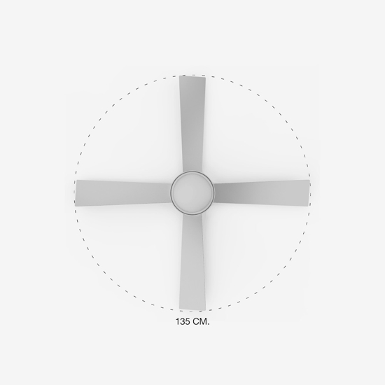 Ventilatore bianco a pale con luce silenzioso 28mq