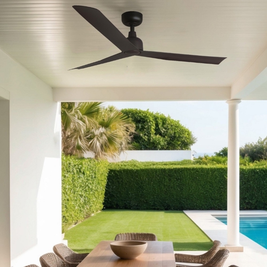Ventilatore a soffitto da esterno 17mq a pale marrone