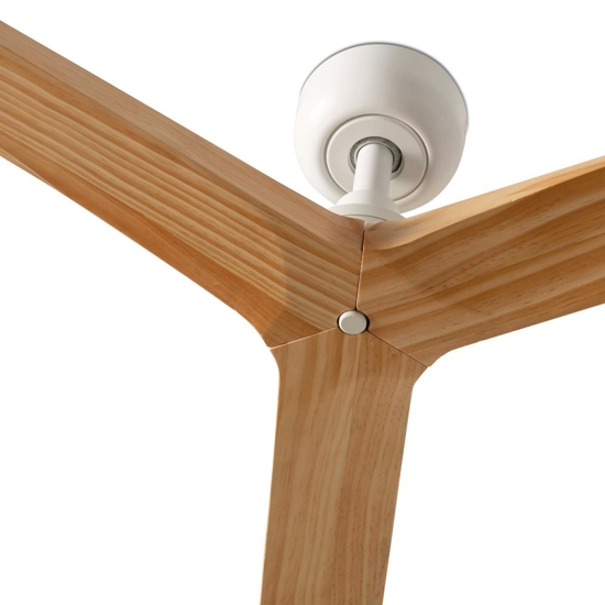 Ventilatore bianco silenzioso 28mq pale in legno rovere