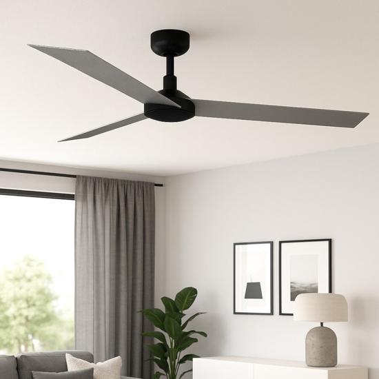 Ventilatore da soffitto a pale nero grigio 28mq silenzioso