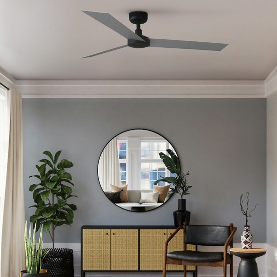 Ventilatore da soffitto a pale nero grigio 28mq silenzioso