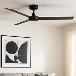 Ventilatore nero da soffitto 28mq a pale silenzioso