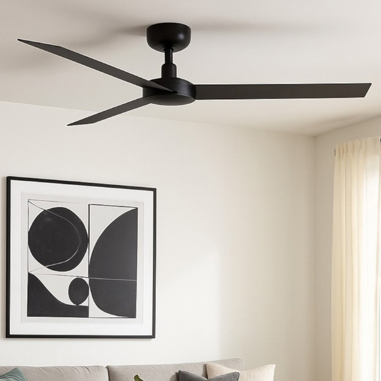 Ventilatore nero da soffitto 28mq a pale silenzioso