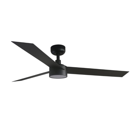 Ventilatore da soffitto nero con luce silenzioso 28mq