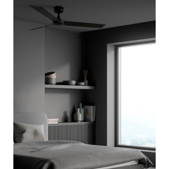 Ventilatore da soffitto nero con luce silenzioso 28mq