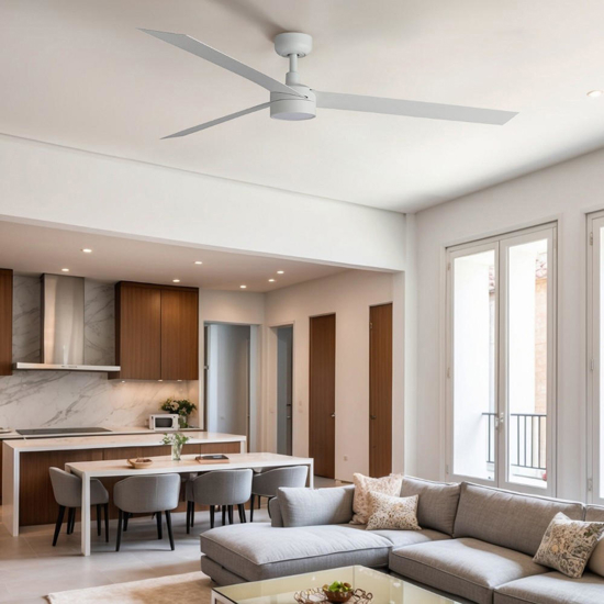 Ventilatore da soffitto smart con luce pale bianco da 28mq