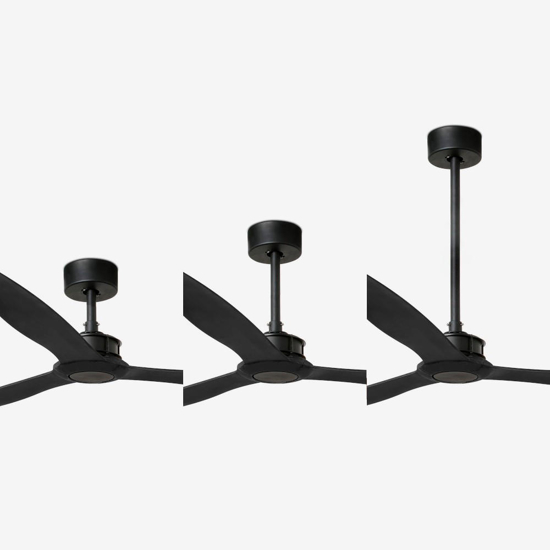 Ventilatore da soffitto app wi-fi nero con telecomando 39mq