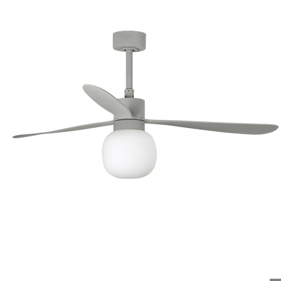 Ventilatore grigio a pale da soffitto con luce moderno 28mq