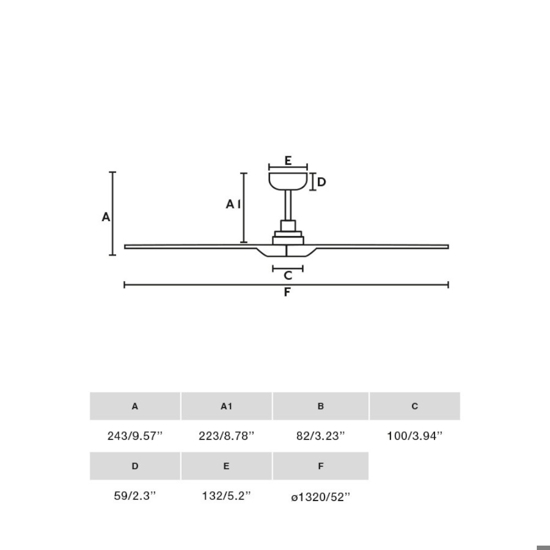 Ventilatore pale in legno da tetto silenzioso 28mq