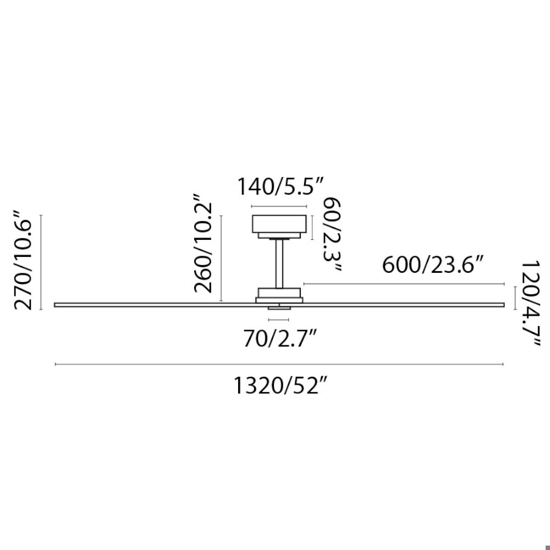 Ventilatore a soffitto 28mq con pale nero