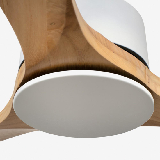 Ventilatore da soffitto bianco con telecomando pale legno 39mq