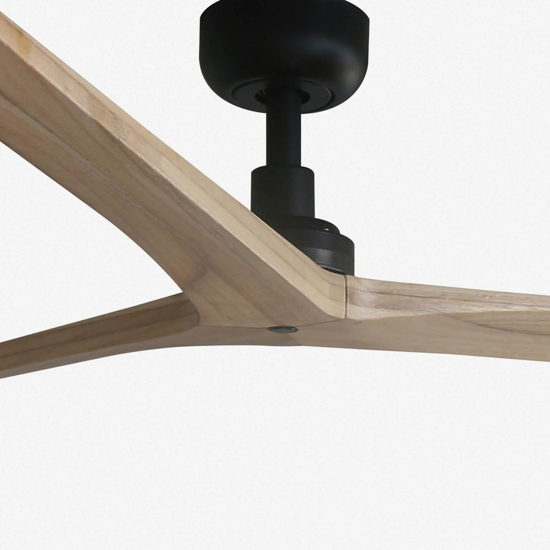 Ventilatore a soffitto nero 28mq silenzioso pale di legno