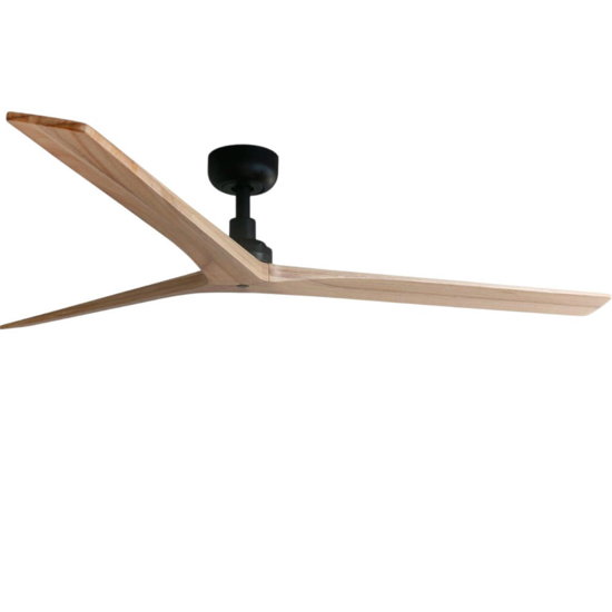 Ventilatore a soffitto nero 28mq silenzioso pale di legno