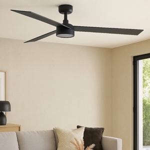 Ventilatore smart a soffitto con luce 28mq legno nocciola