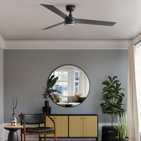 Ventilatore smart a soffitto con luce 28mq legno nocciola