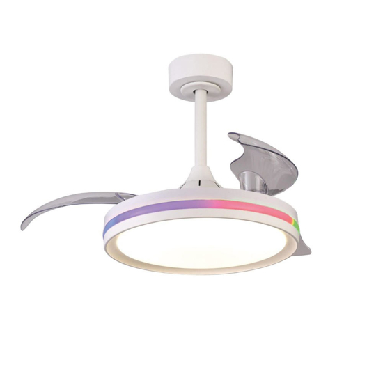 Plafoniera con ventilatore bianco per cameretta con telecomando app 13mq