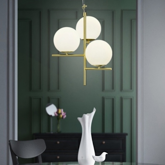 Lampadario oro ottone stile contemporaneo