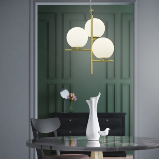 Lampadario oro ottone stile contemporaneo