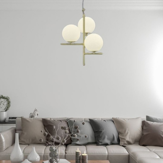 Lampadario oro ottone stile contemporaneo