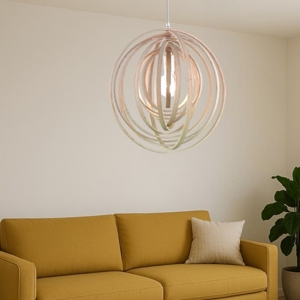 Lampadario moderno per soggiorno design in legno