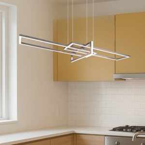 Lampadario per soggiorno design nichel moderno led 34w 3000k dimmerabile