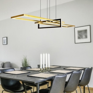 Lampadario per tavolo da soggiorno oro led 34w 3000k dimmerabile