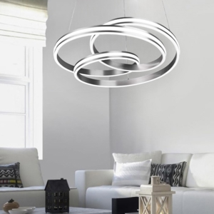 Lampadario moderno grigio led 60w dimmerabile design