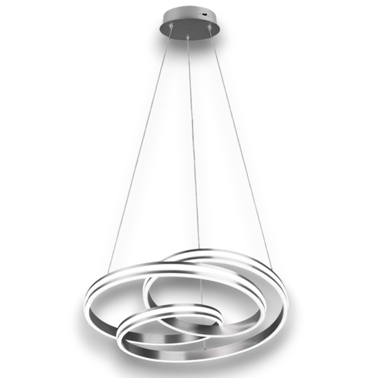 Lampadario moderno grigio led 60w dimmerabile design