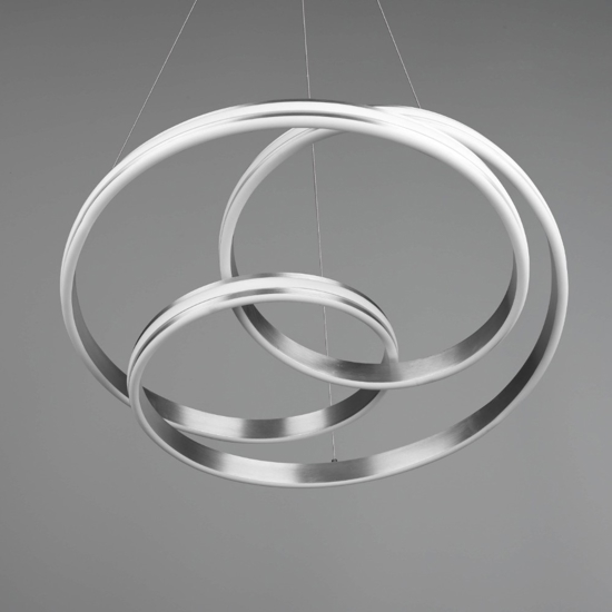 Lampadario moderno grigio led 60w dimmerabile design