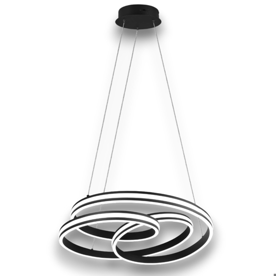 Lampadario led 60w dimmerabile nero per soggiorno moderno