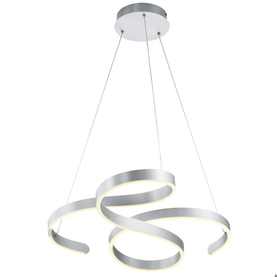 Lampadario led 52w 3000k moderno grigio dimmerabile per soggiorno