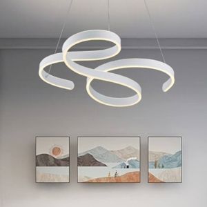 Lampadario moderno per soggiorno bianco led 52w 3000k