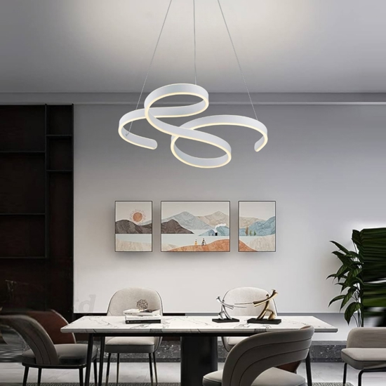 Lampadario moderno per soggiorno bianco led 52w 3000k