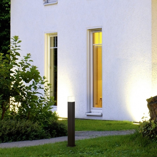 Lampione per giardino moderno antracite forma quadrata