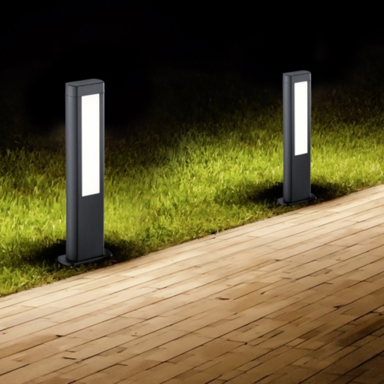 Lampione da giardino design antracite moderno led 10w 3000k fp