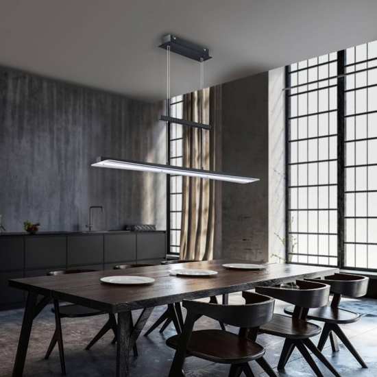 Lampadario per tavolo da cucina moderna nero led 18w