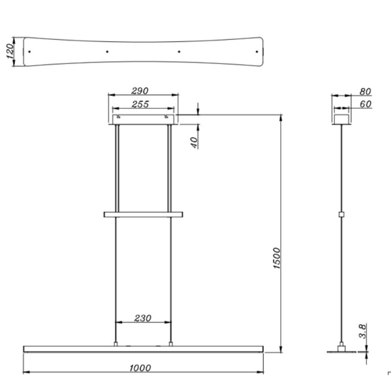Lampadario per tavolo da cucina moderna nero led 18w