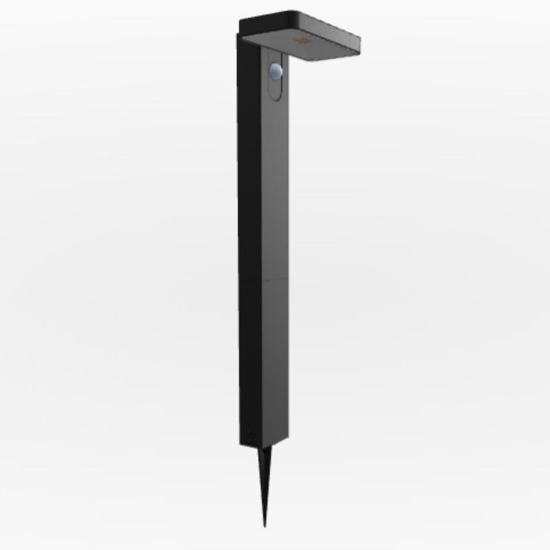Lampione solare da giardinoled 4,5w 3000k antracite moderno