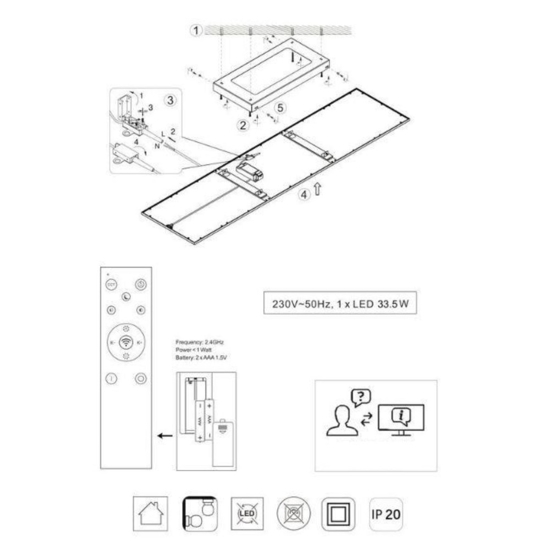 Pannello plafoniera led 119x29 dimmerabile 2700k-6500k