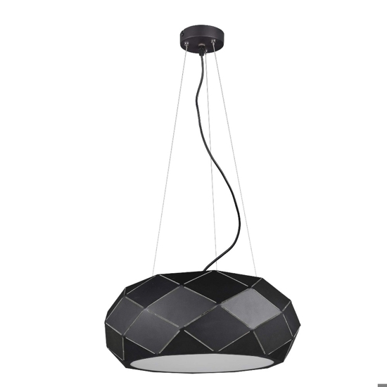 Lampadario per cucina moderna nero design rombi