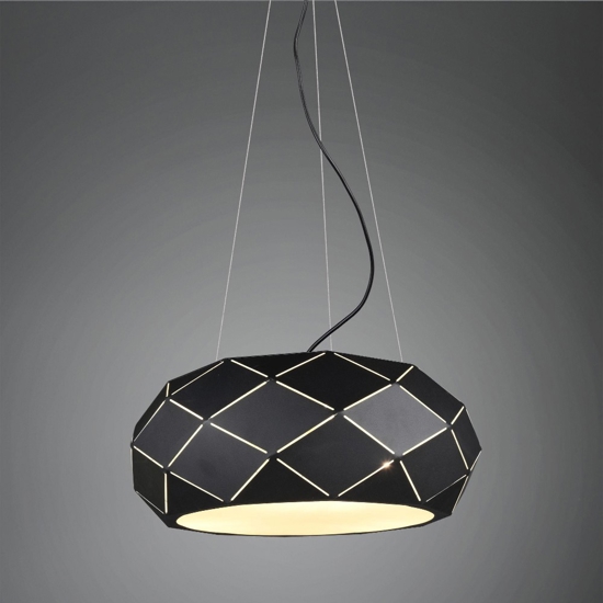 Lampadario per cucina moderna nero design rombi