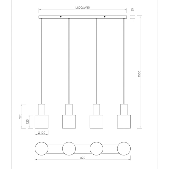 Lampadario per tavolo da cucina multicolor