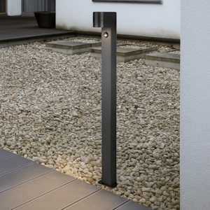 Lampione da giardino moderno antracite con sensore di movimento