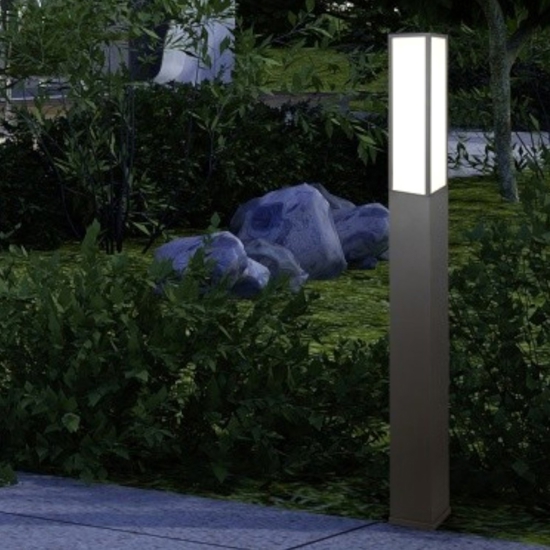 Lampione alto da giardino led 14w 3000k moderno grigio