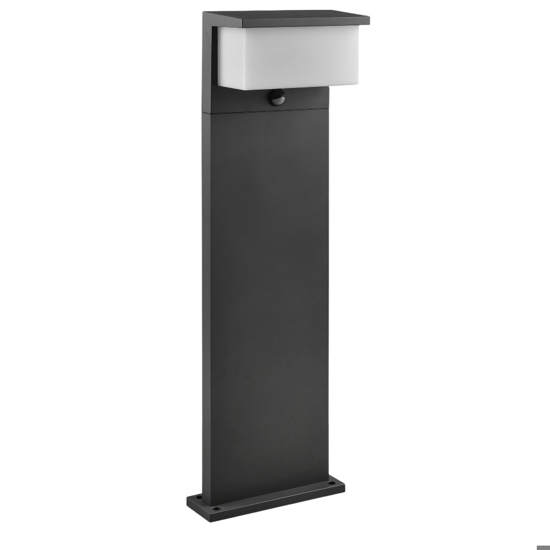 Lampione antracite da giardino moderno 13w 3000k con sensore di movimento