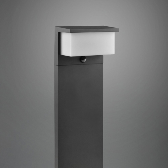 Lampione antracite da giardino moderno 13w 3000k con sensore di movimento