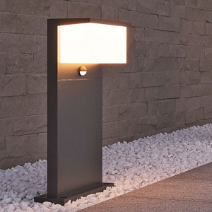 Lampioncino da giardino moderno antracite 13w 3000k con sensore di movimento